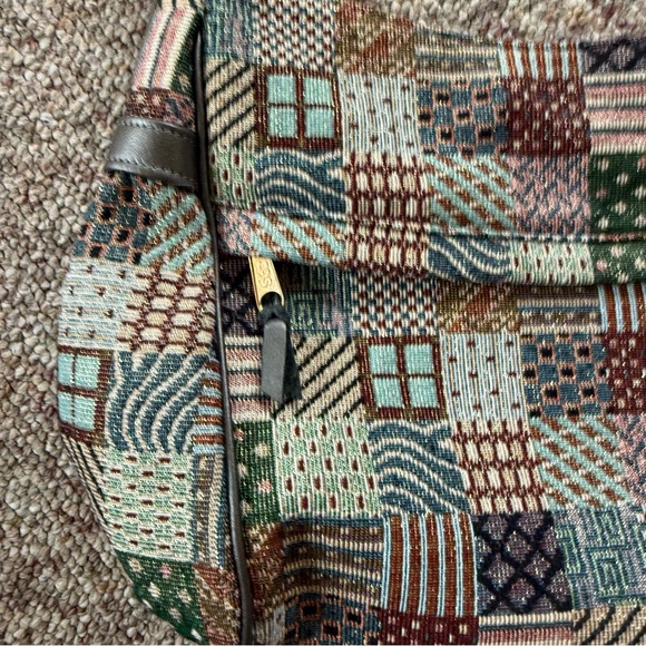 SAS U.S.A. Tapestry Patchwork Genuine Leather Shoulder Bag Purse - Picture 2 of 14